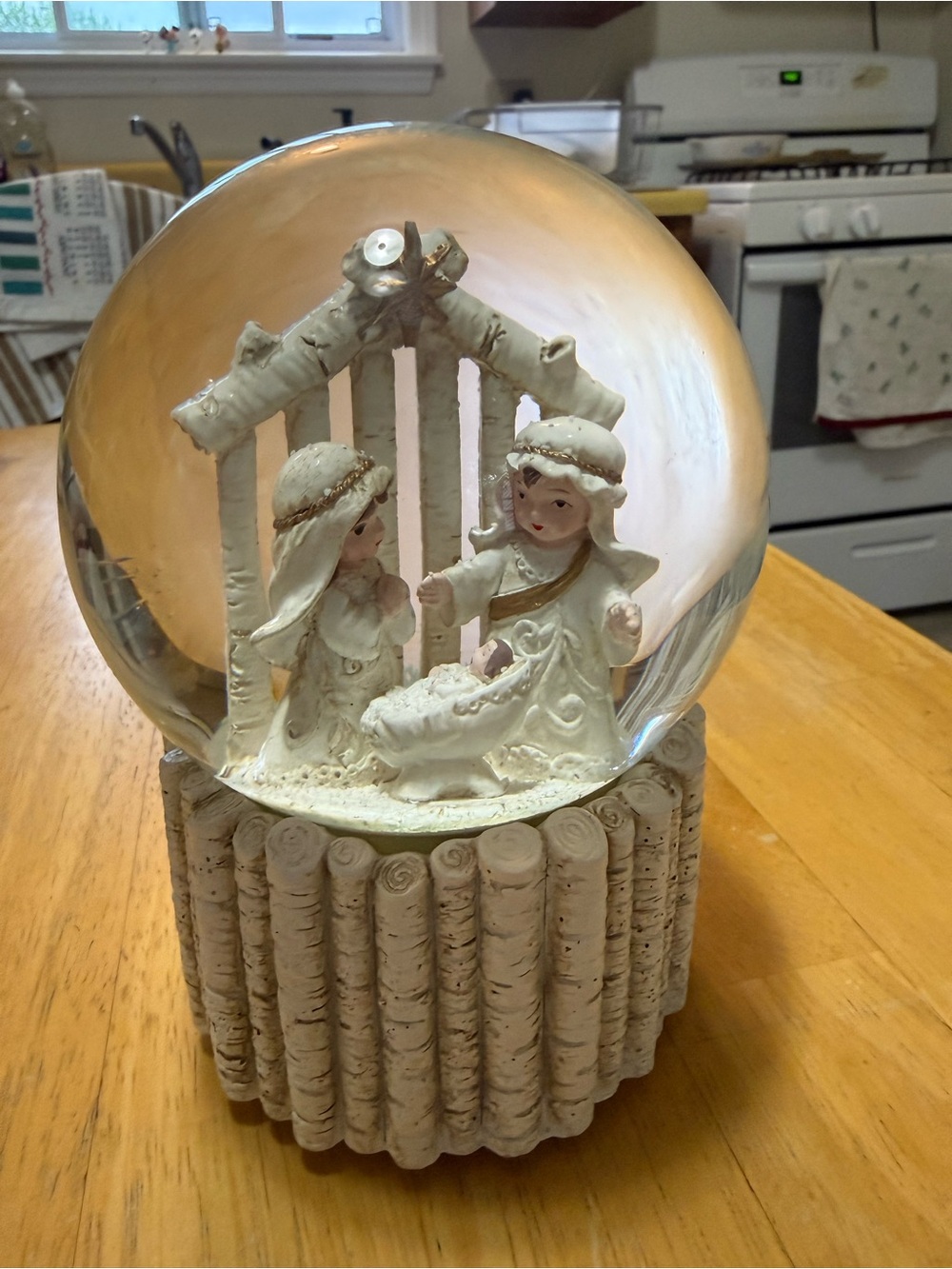 Nativity musical water globe